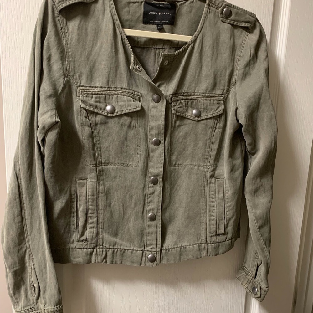 Lucky Brand Cropped Jacket Army Green